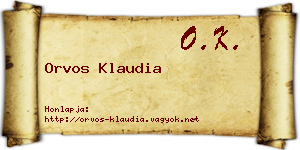 Orvos Klaudia névjegykártya